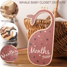 1 Set(7 Pcs) Wooden Baby Closet Size Divider Organizer Hanger Clothing Dividers For Newborn Nursery Decor Infant To 18 Months - Multicolor - View 10