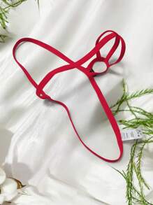 Men Sexy Elastic Breathable Jockstrap Underwear With Front Middle Ring Hole