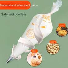 烘焙裝飾袋口全套嬰兒模具一次加厚輔食工具蛋糕融豆擠奶油袋【裝飾袋100個】 - 彩色 - 查看 3