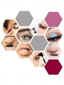 眼部化妝工具套裝,3 件組專業睫毛夾和眼部化妝刷,包括 1 件雙頭眉刷、1 件雙頭睫毛夾和 1 件睫毛梳護罩 - 黑色 - 查看 6