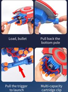 1套超級英雄玩具槍盾軟子彈發射器,安全射擊軟子彈槍 - 彩色 - 查看 7