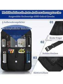 Car Seat Organizer, Car Backseat Storage Organizer, Universal Travel Storage Bag With Cup Holder And Foot Mat - Black - View 6