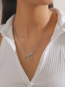 1 Pc Personalized Stainless Steel Girl's Name Pendant Necklace (Only Supports English Letters Necklace) - Yellow Gold - View 3