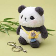 Cute Panda Plush Toy Pendant For Backpack, Keychain, Birthday Gift - Yellow - View 2