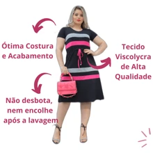 Women Dresses - Black With Pink - View 3