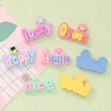 10 件裝混色 Love 英文字母 Diy 奶油膠手機殼、鑰匙圈、髮夾、壓克力秋冬首飾配件 - 可愛字母 - 查看 4