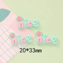 10 件裝混色 Love 英文字母 Diy 奶油膠手機殼、鑰匙圈、髮夾、壓克力秋冬首飾配件 - 可愛字母 - 查看 9