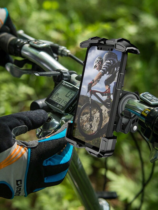 1pc Black Mountain Bike Phone Holder, Waterproof Navigation Stand SHEIN USA