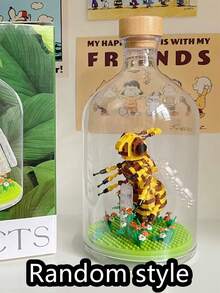 1 Box Of Micro-Particles Assembled Insect Building Blocks Mantis One-Horned Fairy Butterfly Bee Ladybug Dragonfly Model Bottle Decoration Birthday Gift Random Style - Multicolor - View 9