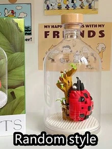 1 Box Of Micro-Particles Assembled Insect Building Blocks Mantis One-Horned Fairy Butterfly Bee Ladybug Dragonfly Model Bottle Decoration Birthday Gift Random Style - Multicolor - View 6
