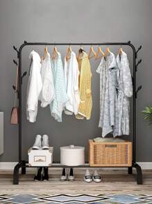 Rack para ropa con forma de H - Negro - Ver 1