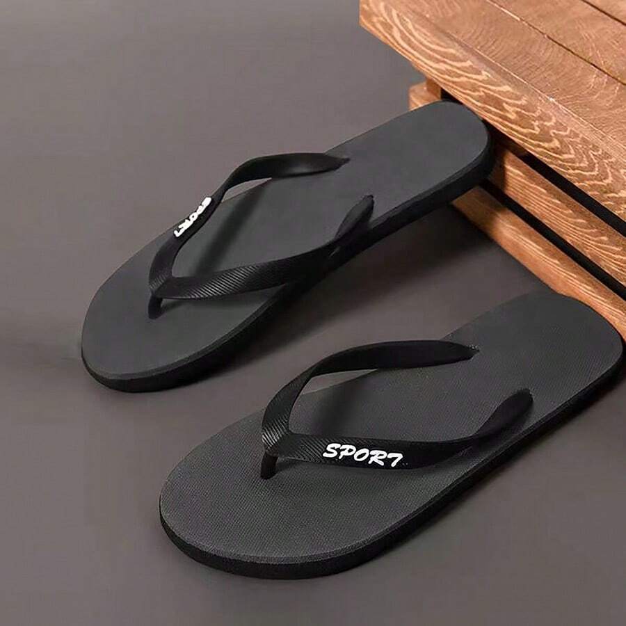 Men's Flip-Flops, Summer Outdoor Wear Flip-Flops, Beach Shoes, Seaside Beach Sandals - Grey - View 1