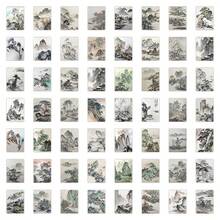 60入組風手繪水墨畫貼紙,攜帶可diy剪貼簿、裝飾日記手帳、筆記本、手機、水瓶、滑板、行李箱、吉他、頭盔、汽車、notebook (防水) - 彩色 - 查看 3