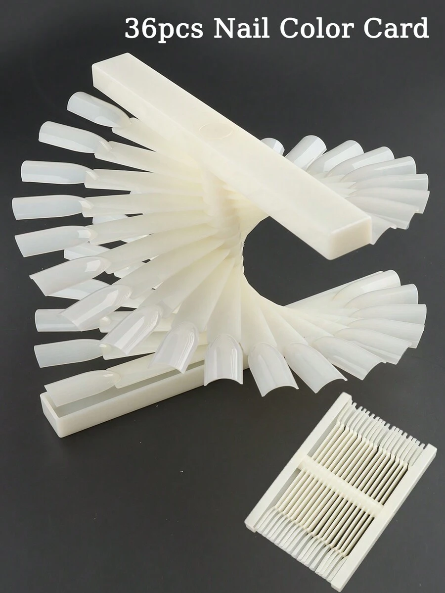 36pcs Nail Tips Display Stand Diy Nail Art Showing Shelf Gel Nail Polish Color Card Spiral Display Stand Shelf Rotating Tip - Apricot - View 1