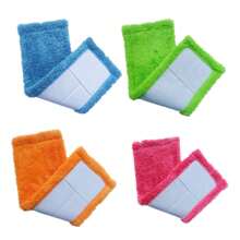 1 Cabezal De Trapeador 12 Cm * 40 Cm Terciopelo Coralino Engrosado Cabeza De Trapeador De Limpieza Plana Antiestático Sin Pelusa Lavado A Mano Cabezal De Repuesto Universal Toalla De Piso Para El Hogar
