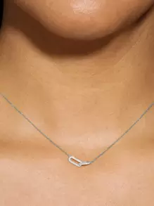 1 pieza Collar de plata 925 con  entrelazado. Collar de plata para mujeres, decoración única.