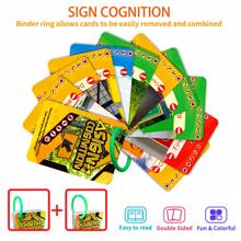 50 Flash Cards For Toddlers 2-4 Years Old, Sign Cognition Double Sides Cards Children's Safe Education Learning Flash Cards Activities For Toddlers And Preschool, Great For Toddler Speech Development - Multicolor - View 5