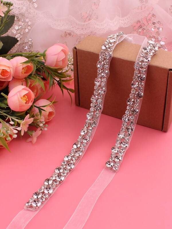 1 Peça Cinto de Casamento Nupcial Luxuoso de Cristal e Liga, Acessório de Vestido de Dama de Honra, Halloween, Dia dos Namorados