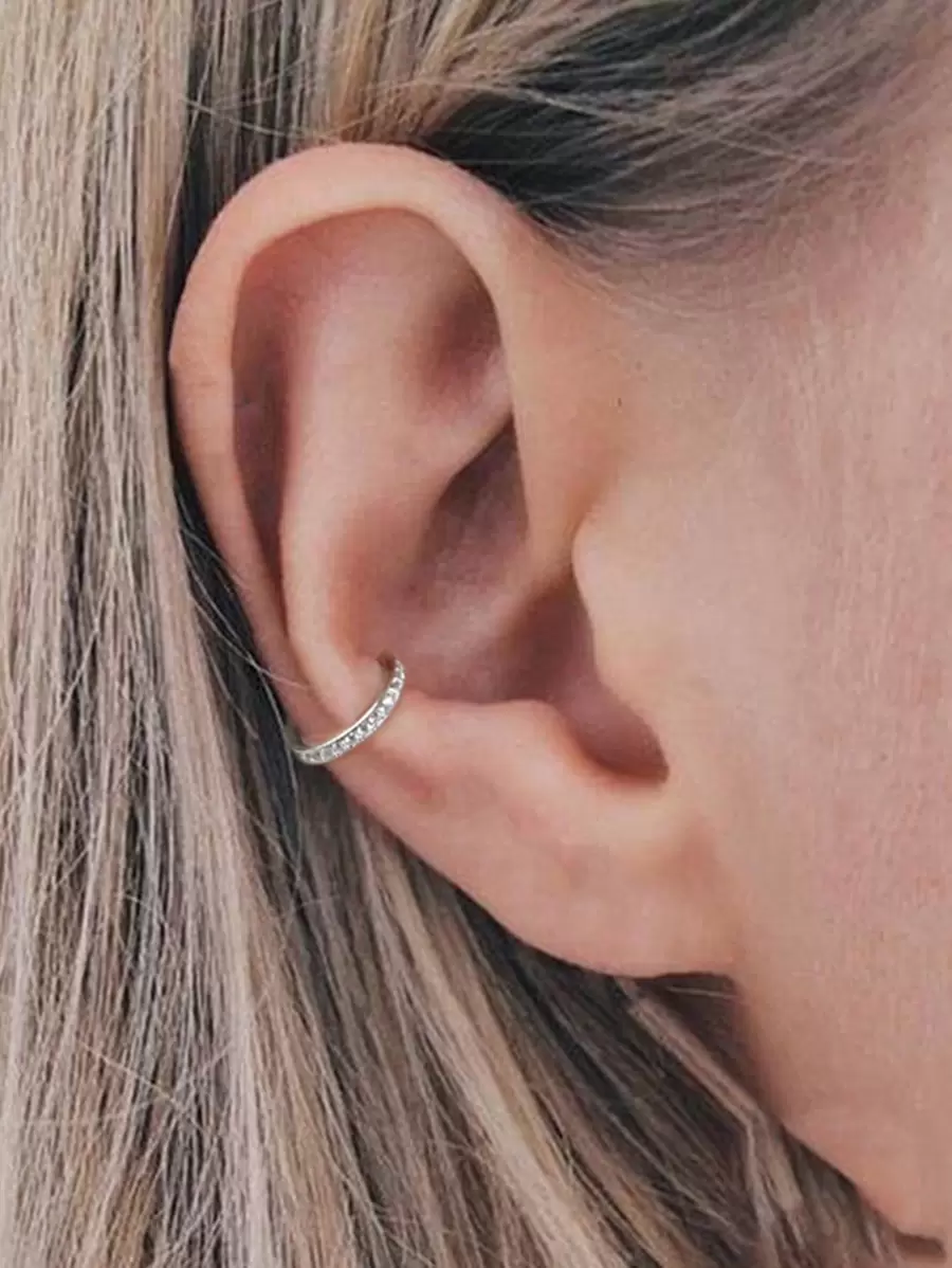 1pc Glamorous Cubic Zirconia Decor Ear Cuff For Women For Party