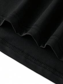 Young Boy Round Neck Simple Letter Print Casual T-Shirt, Short Sleeve