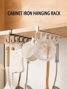 1入/套櫥門掛鉤（6/12掛鉤）,杯架,多功能衣物整理架,針對臥室節省空間,掛在牆上的家庭小工具 - 白色 - 查看 1