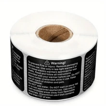 500 Pieces 1.8 X 1.5 Inches Black Wax Melt Warning Labels Candle Warning Labels Wax Melt Warning Labels For Clamshell, - Black - View 6