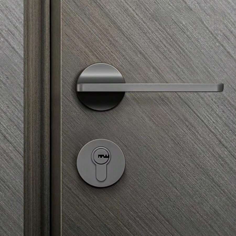 1入睡房門鎖,黑色分體式鋅合金安靜門鎖,帶磁吸適用於室內門,通用手柄鎖,房門鎖 - 彩色 - 查看 1