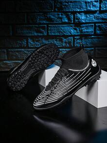 新款男子足球鞋,男子高筒室內防滑人造草鞋釘女學生訓練運動鞋 - 黑色 - 查看 6