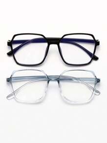 女士用方形藍光阻隔眼鏡 - 無色 - 查看 1