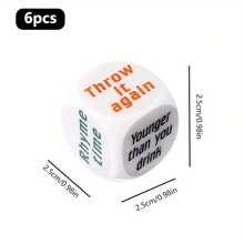 2pcs/Set English Word Drinking Dice, Novelty Dice For Party And Holidays Like Christmas, Halloween, Thanksgiving,Christmas