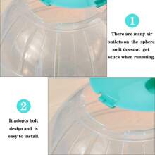 2pcs Hamster Exercise Ball, 5.7 Inch Hamster Running Ball Transparent Plastic Hamster Ball Wheel For Dwarf Hamsters Small Pets To Increase Activity - Multicolor - View 6