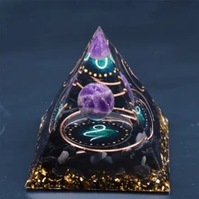 1入組十二星座奧剛石金字塔 - 金牛/天蝎/獅子/雙魚/巨蟹/處女/天秤/白羊/雙子/水瓶晶橄欖石療癒水晶能量奧剛石金字塔冥想工具石英家居裝飾 - 射手座 - 查看 13