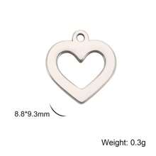 5pcs/Set Stainless Steel Heart Shaped Pendant For Necklace, Earrings, Hat, Brooch Making, Valentine's Day Gifts Diy Crafts