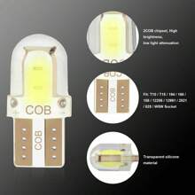 20 顆藍色超亮 T10 194 168 W5w 2825 Cob Led 牌照室內燈泡 6000k 12v 汽車 Led。描述：應用：20 顆 T10 194 Led 燈泡,這些 Led 燈泡適合多種位置：車牌燈、禮貌台階燈、閱讀燈、頂燈、地圖燈、間隙燈、角燈、側標記燈。適合庫存： 相容燈泡尺寸： T10 W5w 147 152 158 159 161 168 184 192 193 194 2821 2825 等（直接替換所有 T10 楔形類型。） 即插即用,易於安裝。最佳光束模式：2cob 晶片組非常明亮,具有 .每個 T10 Led 燈泡包含 2 顆高亮度 Cob 晶片,無紫外線或紅外線輻射。 ：瓦數：1w/燈泡；光通量：80lm/燈泡；電壓：12v直流；色溫：6000k白色；燈泡尺寸-長度：25mm；燈泡底座直徑：10mm；照明角度：360 度。注意：如果 Led 不亮,只需將其翻轉 180 度（反轉極性）即可。包裝清單：20 個 Led 燈泡 - 藍色 - 查看 9
