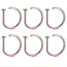6Pcs Women Men Fake Piering Nose Ring Fashion D-Shape Punk Non Piercing Nose Clip Stainless Steel Perforation Septum Body Jewelry - D-shaped Nose Ring - View 14