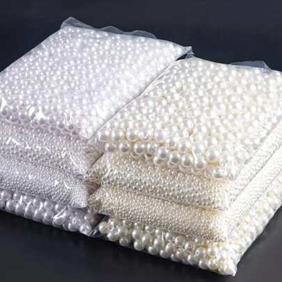 4-16mm Ivory Abs Faux Pearl Beads With Straight Hole For Ladies' Bracelet & Necklace Diy Jewelry Making Material