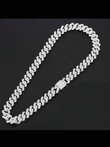 Hip Hop 連鎖套裝,時尚手錶＆項鍊＆手鐲套裝,適用於男女,聖誕禮物 - 綠色 - 查看 2