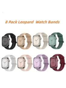 8 gói Dây đeo đồng hồ thông minh bằng silicon Tương thích với Apple Watch Series 9 8 7 6 5 4 3 2 1 SE Ultra Tương thích với Apple Watch 49mm 45mm 44mm 42mm 41mm 40mm 38mm - Nhiều màu - Xem 8