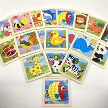 1pc Wooden Animal Puzzle, Educational Toy For Animal Cognition - Shark - View 3