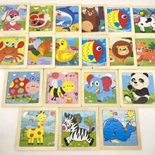 1pc Wooden Animal Puzzle, Educational Toy For Animal Cognition - Shark - View 4