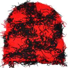 街頭磨損針織毛帽，冬季保暖滑雪帽，適用於女性男性，毛茸茸Y2k毛帽 - 紅色 - 查看 2