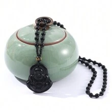 1/4 pièces Pendentif Bouddha Fengshui, pendentif de collier Bouddha en verre sculpté exquis - accessoire de voyage unique, sans matériau en mosaïque et sans placage, idéal pour les voyageurs spirituels et les enthousiastes de Bouddha