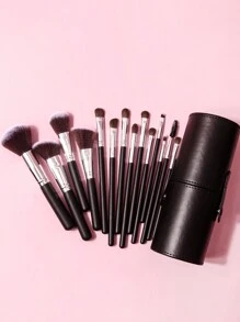 15件套高端黑色化妆刷套装，包含Ins风格超柔软散粉刷、轮廓刷、腮红刷、眼影刷等，学生派对美妆工具套装，化妆刷套装，化妆刷组合，全套化妆刷，化妆套装，全套化妆工具，化妆刷组合，化妆刷套装，化妆礼盒套装 - 黑色 - 查看 10