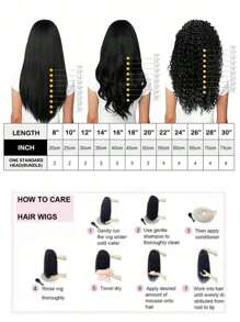 夾式接髮,16-28 吋長直黑色金髮棕色 V 型接髮,4 夾隱形合成耐熱假髮片 - Black-brown - 查看 11