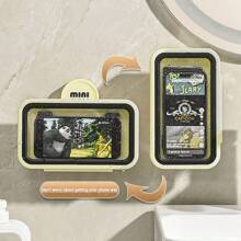 1個防水吸盤式手機支架收納盒,浴室防水手機殼,無需鑽孔的通用手機收納盒,支持觸摸屏 - 奶油色 - 查看 5