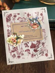 1盒(45粒)飛鳥拼貼迷你貼紙,適用於日誌,剪貼簿,封口裝飾 - 白色 - 查看 6