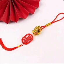 1入組掛飾,掛飾為金龍圖案,用於新年和春節慶祝活動 - 紅色 - 查看 3