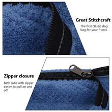 寵物浴巾,狗狗擦身毛巾,重型&柔軟&超細纖維浴巾,超強吸水性,具拉鍊方便快速晾乾,可機洗,適用於狗和貓用/藍色 - 藍色 - 查看 3