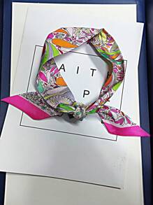 1pc New Arrival Lady Paisley Printed Small Scarf Wrap For Bag Handle, Hair, Neck Bandana,Hair Band,Head Band Ideal For Dressing Up Your Look - Hot Pink - View 1