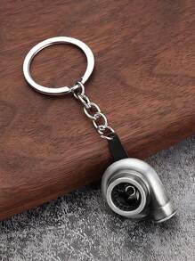 Llavero De Turbocompresor De Metal, Colgante De Llavero Turbo Para Modificación De Coche, Suministros De Coche, 1 Ud. - Gris - Ver 2
